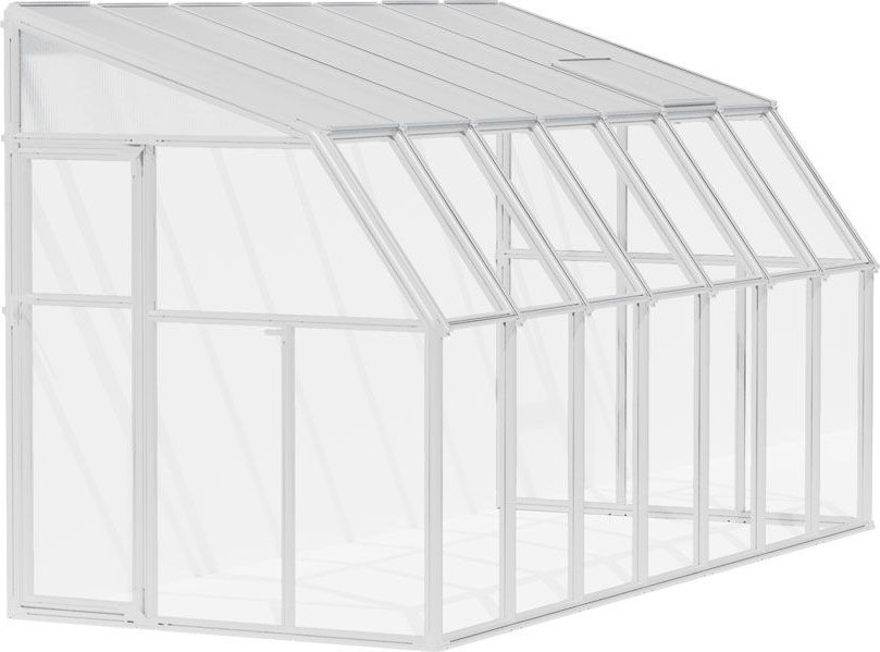 vidaXL Rion Plastikowa szklarnia przyścienna Sun Room 45 Biały 322x258x266cm