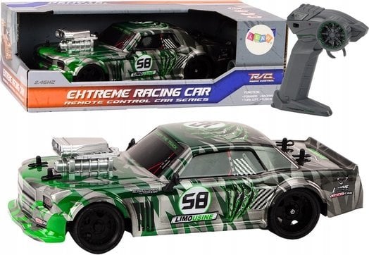 LeanToys Autko Zdalnie Sterowane RC 1:16 Gumowe Koła Drift Zielone
