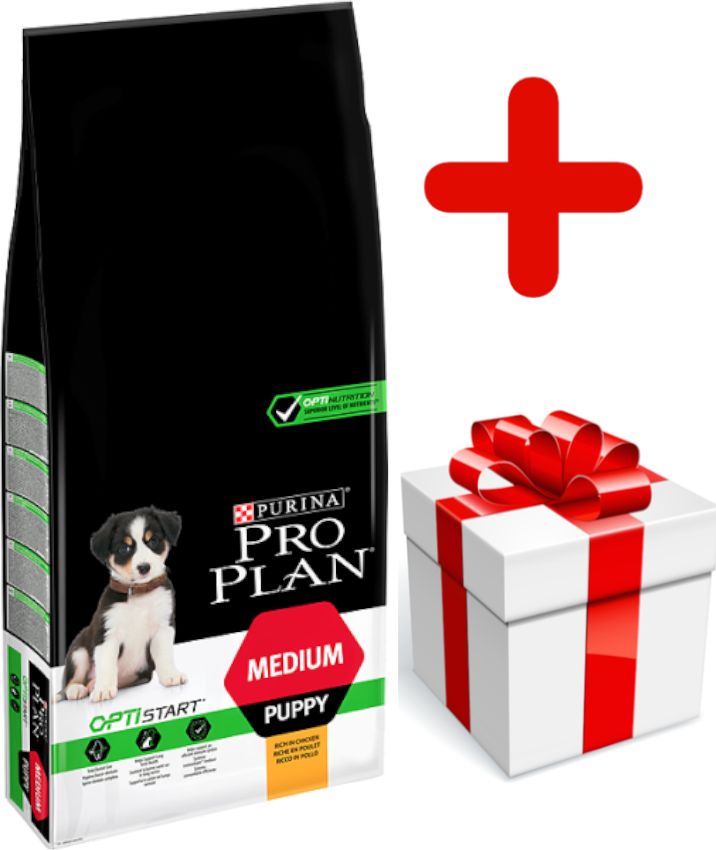 Purina Purina Pro Plan Medium Puppy Optistart, kurczak i ryż 12kg + niespodzianka dla psa GRATIS!