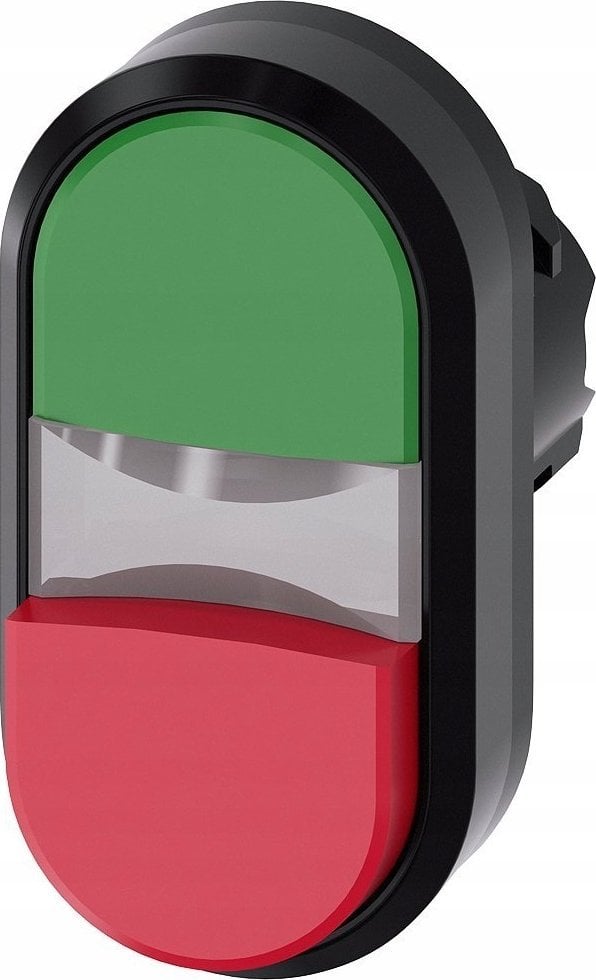 Siemens Przycisk podwójny 22mm okrągły tworzywo zielony czerwony Przyciski płaski / wysoki 3SU1000-3BB42-0AA0