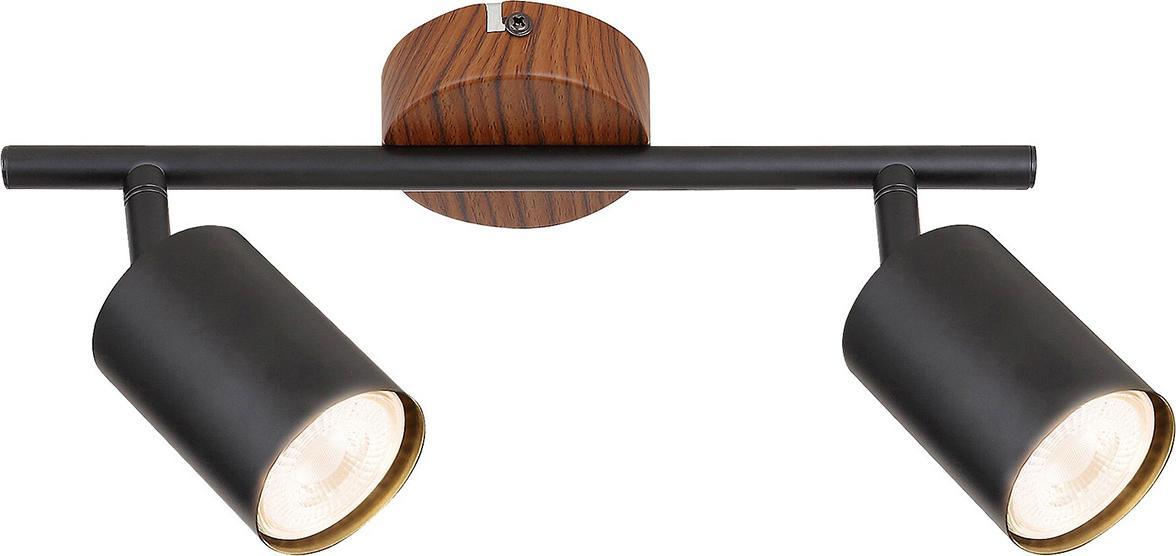 Lampa sufitowa Rabalux Sufitowa lampa nowoczesna Edmund reflektorki do salonu czarna drewno