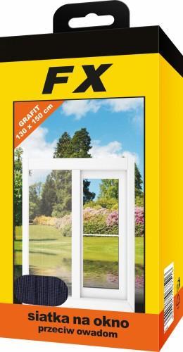 Bros Siatka na okno przeciw owadom FX 150x130 cm grafitowa