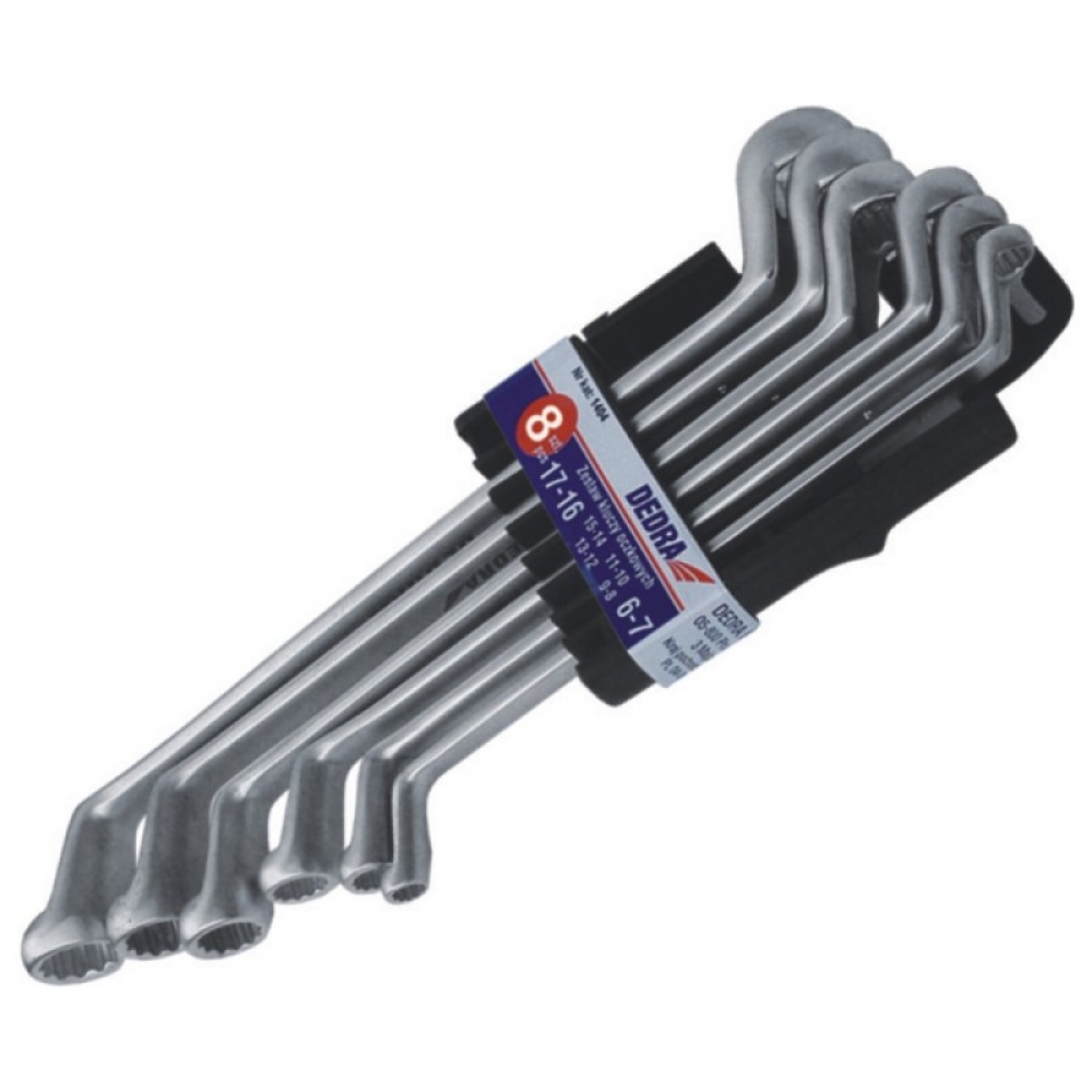 Dedra Zestaw kluczy oczkowych odgiętych 6-22mm 8szt. (1407)