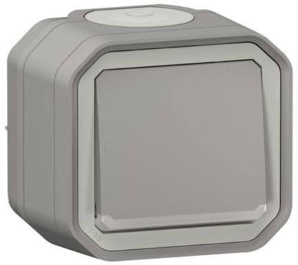 Legrand NOWE PLEXO Włącznik schodowy z podświetleniem zestaw natynkowy 10 AX - 250 V AC szary 069713L