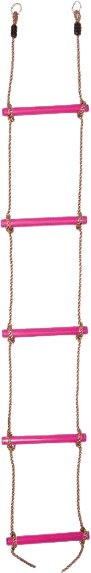 Drabinka sznurowa dla dzieci 5 plastikowych stopni różowe drążki