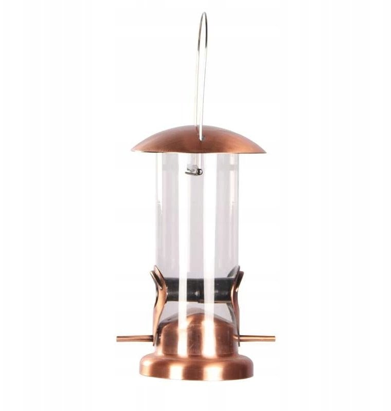 Karmnik dla ptaków, metalowy, wiszący 13,5x13,5x25 cm