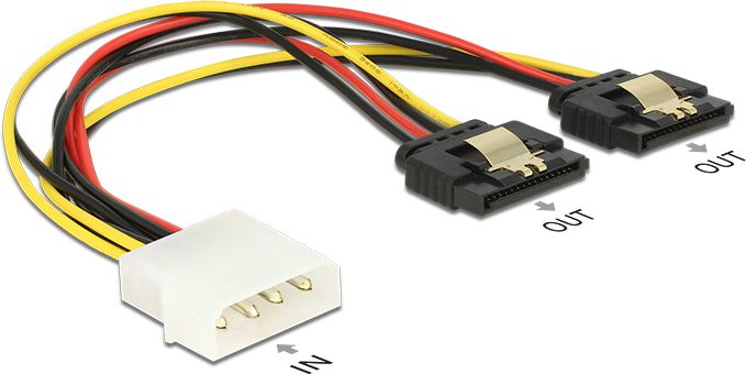 Delock Molex - SATA x2, 0.2m, Wielokolorowy (85237)