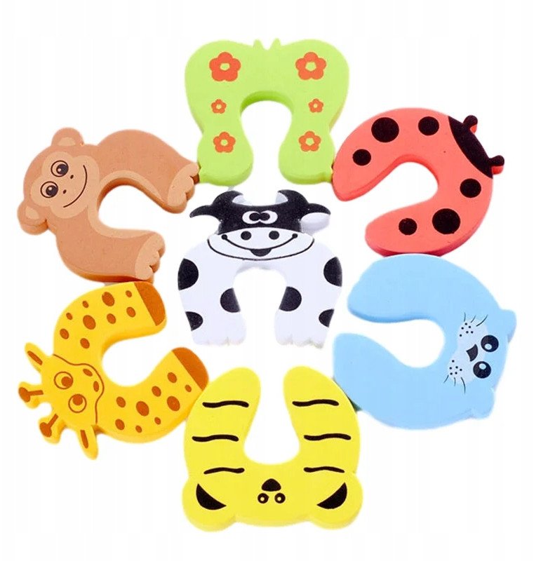 Zabezpieczenie na drzwi / odbojnik / piankowy / blokada / stoper / 7 sztuk