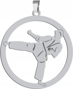 Radziszewska Jewellery Srebrna Zawieszka Ju-jitsu GRAWER GRATIS