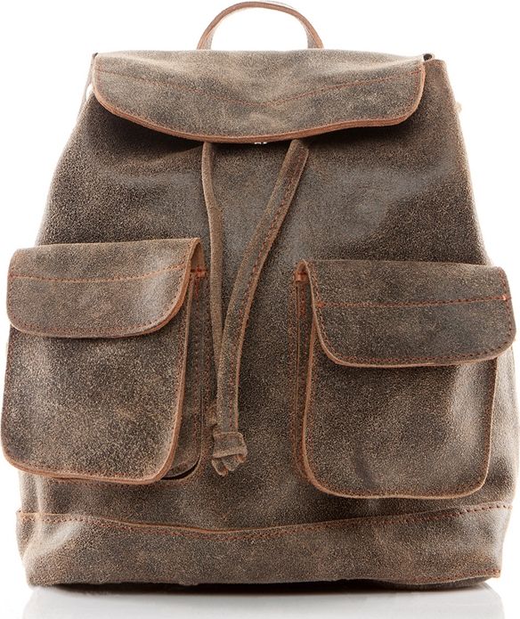 Belveder Plecak vintage skórzany damski beżowy BV20