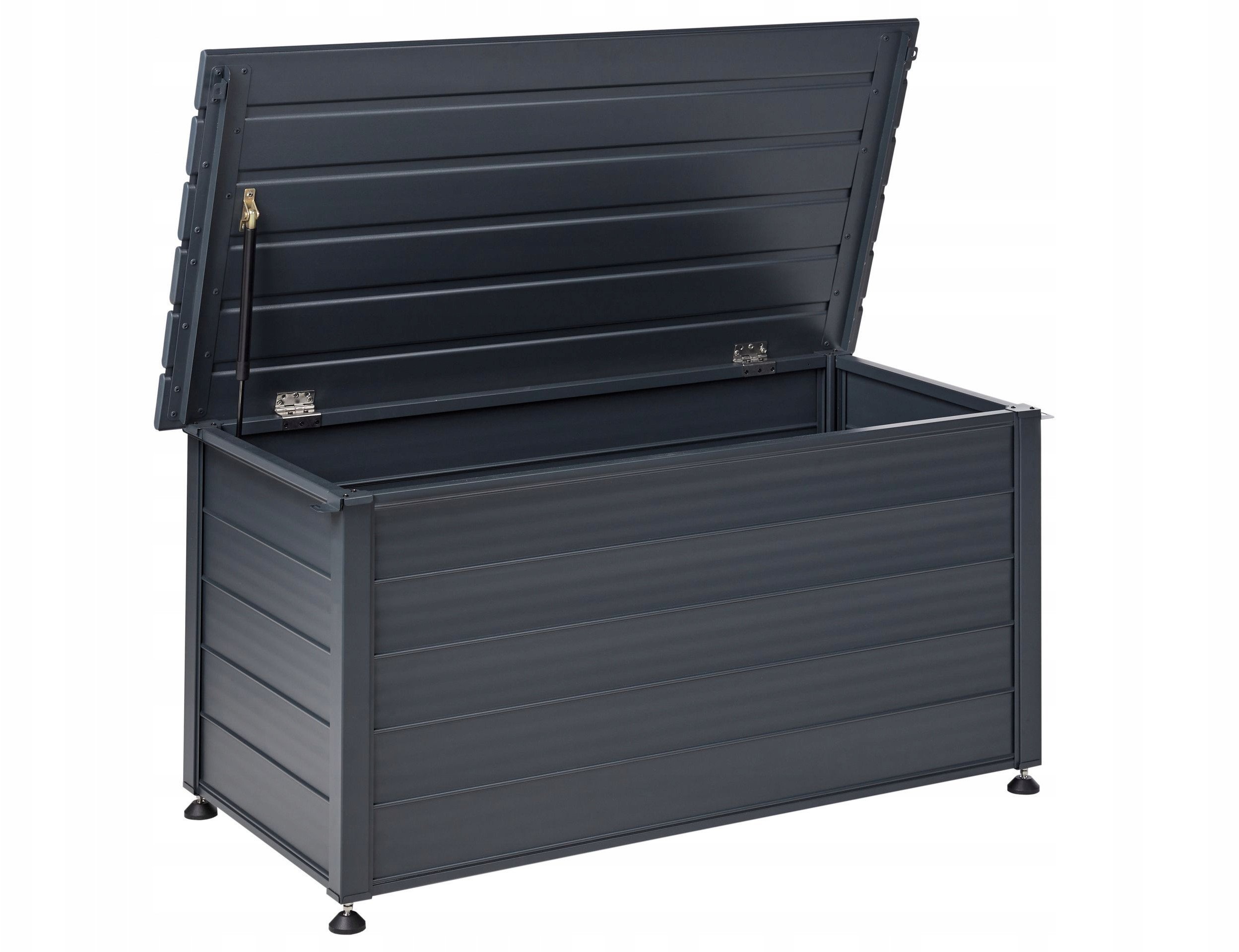 Skrzynia ogrodowa Beliani Skrzynia ogrodowa CAMPALTO Metal 123 cm 60 cm Ciemnoszary
