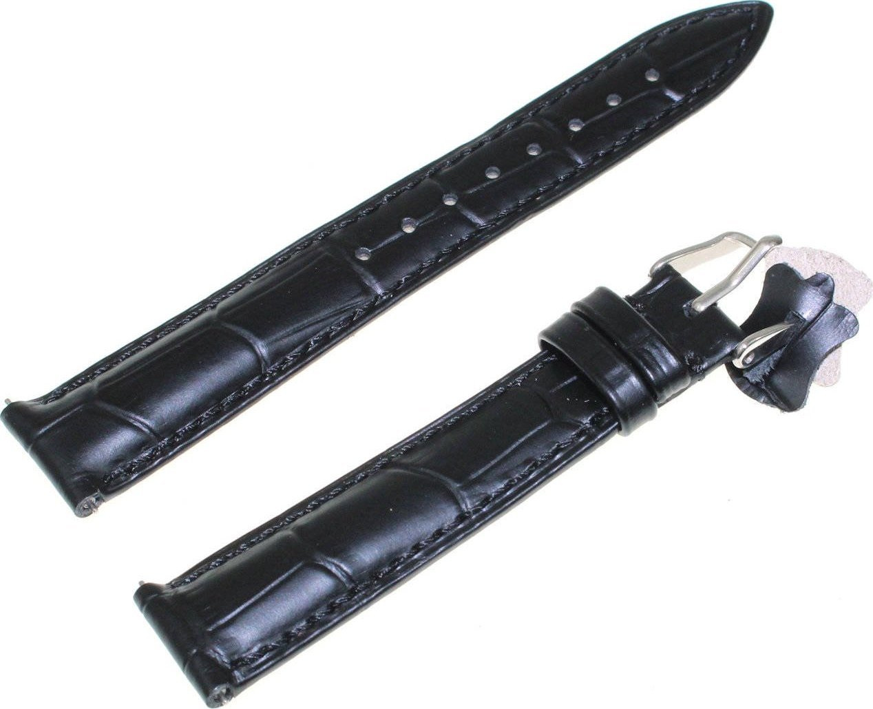 Diloy Skórzany pasek do zegarka 18 mm Diloy 424.18.1 czarny