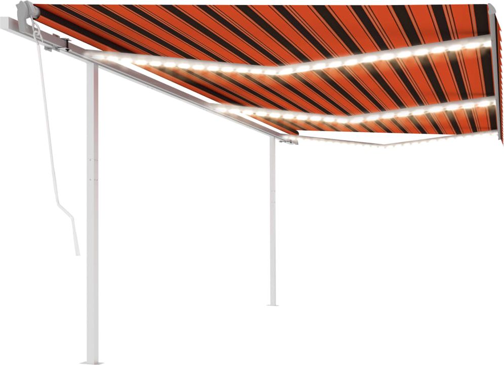 vidaXL Automatycznie zwijana markiza, LED i czujnik wiatru, 6x3 m