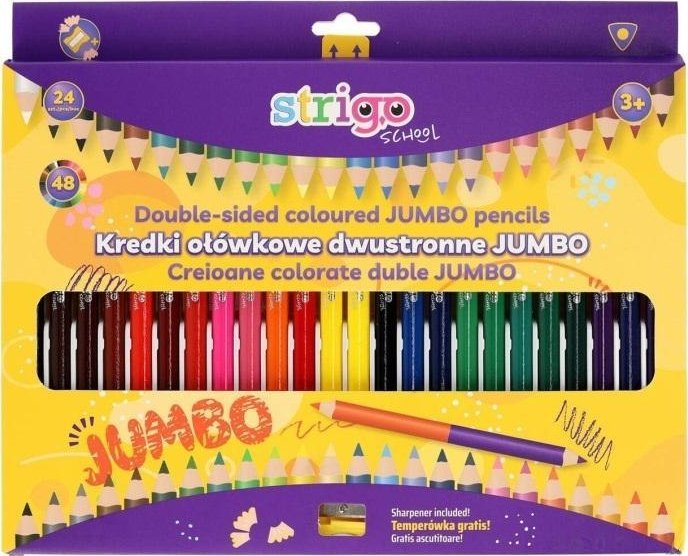 Kredki ołówkowe trójkątne Jumbo 24szt STRIGO