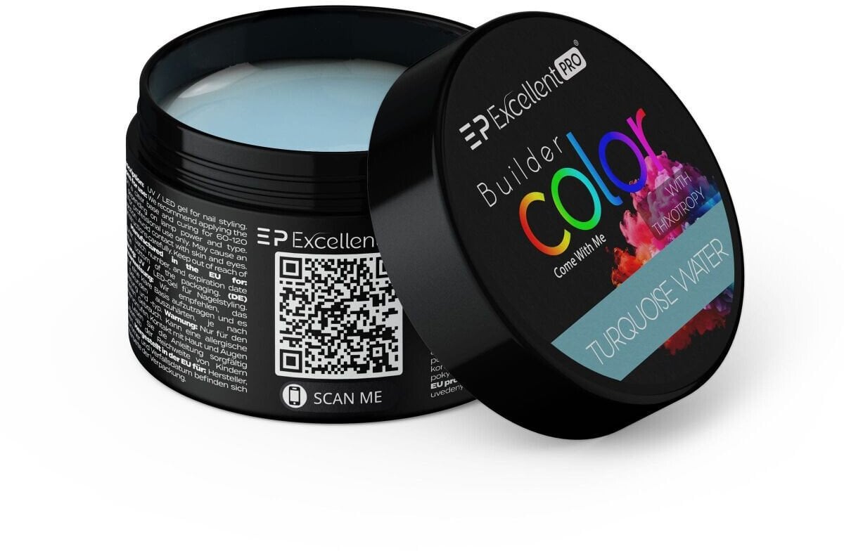 Excellent PRO Builder Color With Thixotropy Pastel żel budujący Turquoise Water 15g