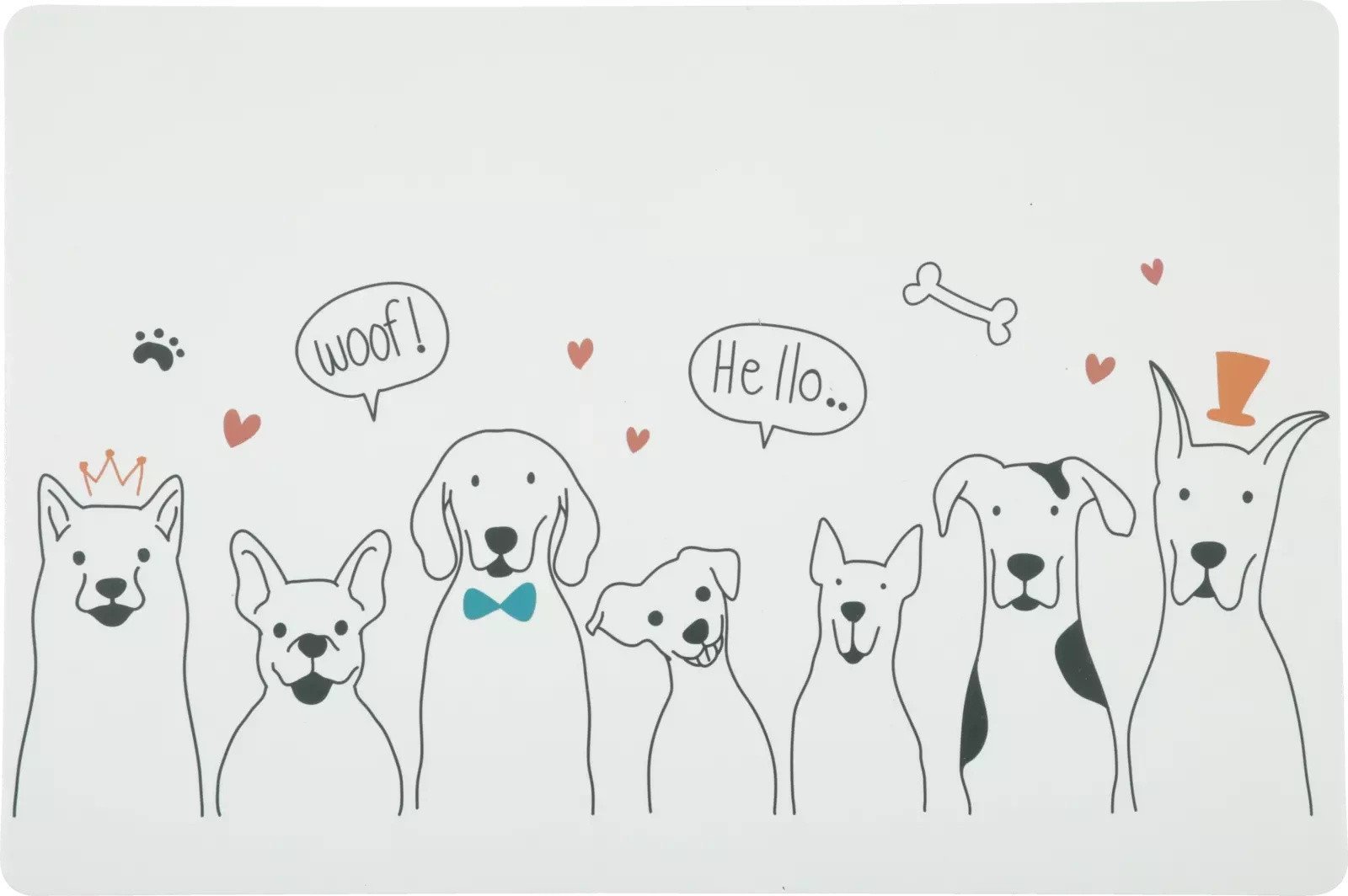 ZOLUX Podkładka pod miski dla psa czysta podłoga wzór psy L 60x40 cm