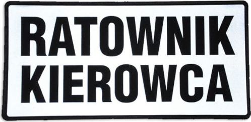 Polska Firma Emblemat RATOWNIK KIEROWCA odblaskowy na rzepie 31 x 15 cm NOWY