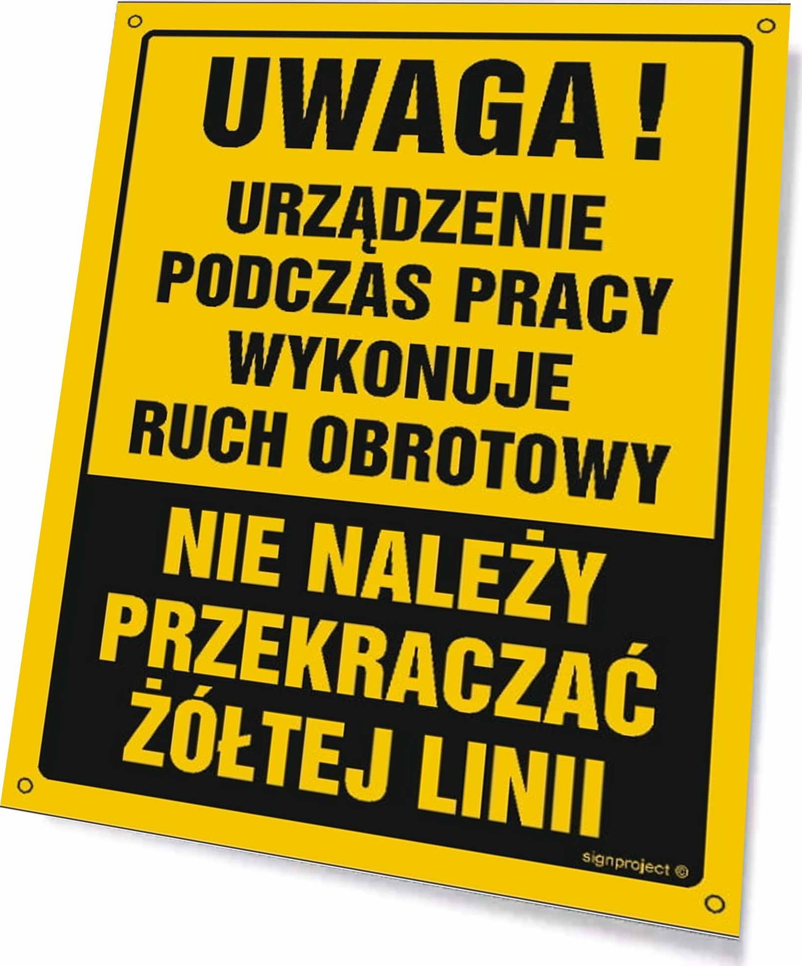 Mój dom Oa169 Uwaga! Ruch Obrotowy Urządzenia Nie Przekraczać Żółtej Linii (20 X 26,7 Cm, Bn - Płyta Żółta 0,6Mm) Libres Polska Sp Oa169_200X267_Bn 59