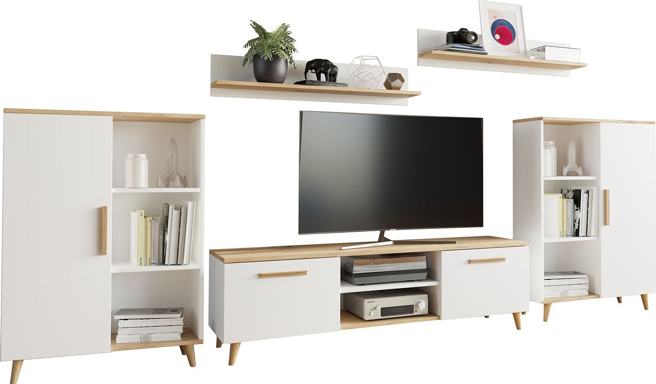 Elior Biała meblościanka w stylu skandynawskim - Pura 3X