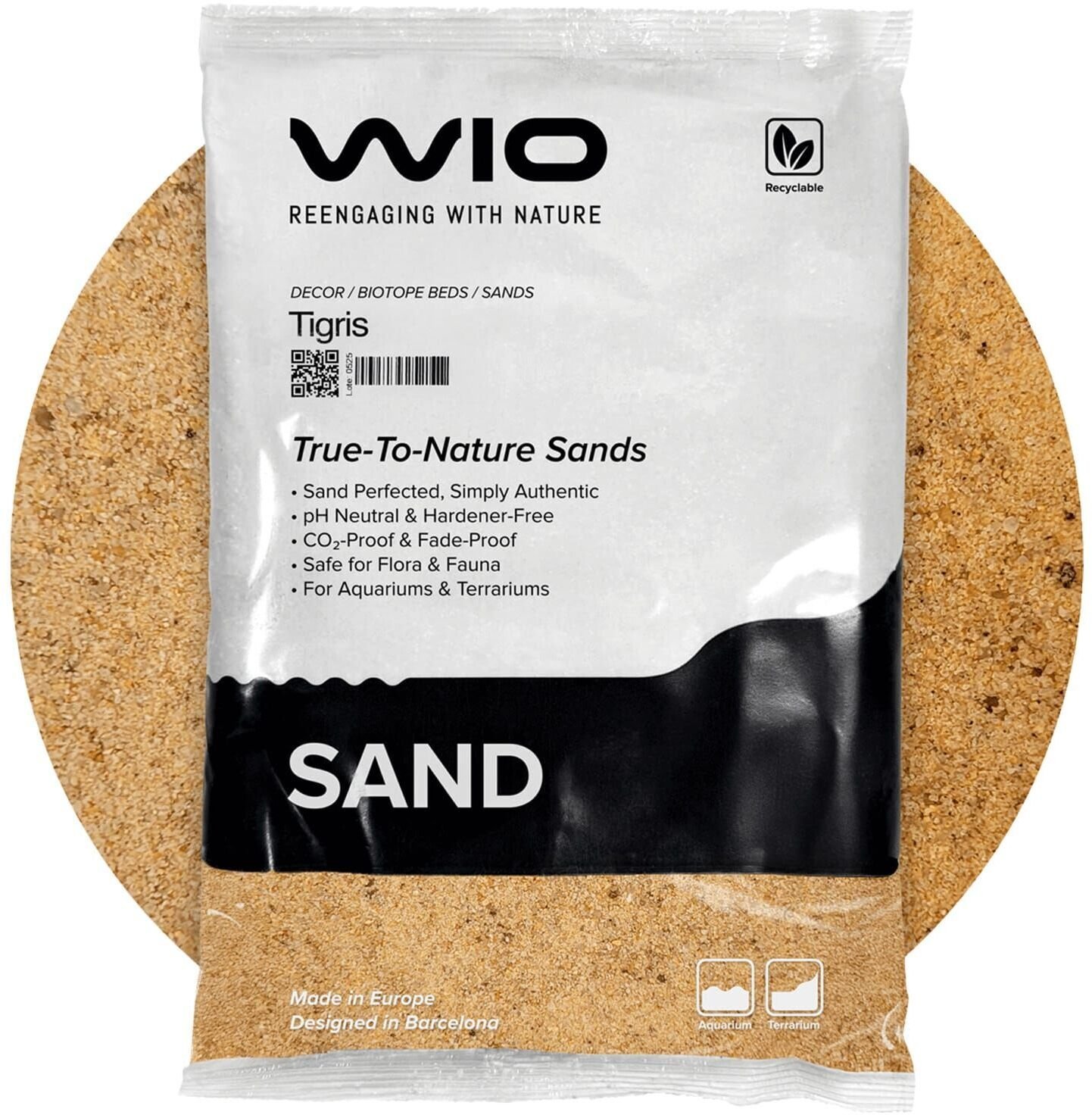 Aqua Nova WIO Tigris Sand, piasek, dekoracyjny, żółty, 2kg, worek