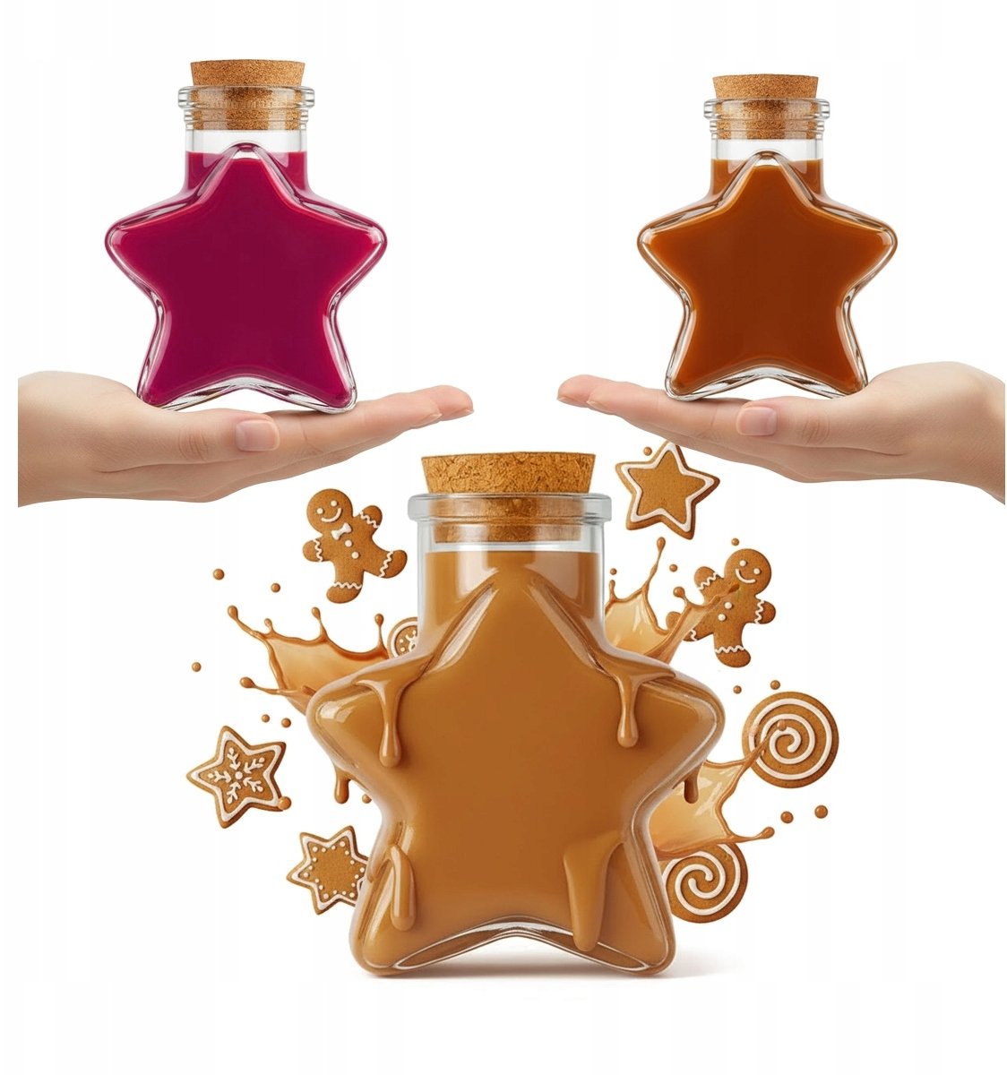 Bimberek Butelka Szklana Gwiazdka 150ml z Korkiem Star Na Nalewki