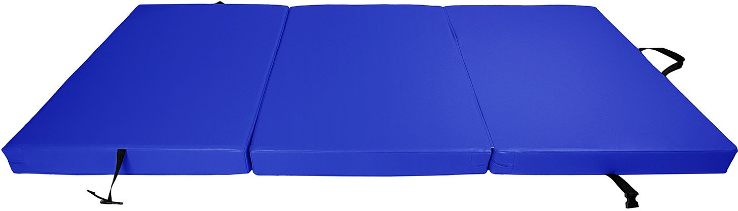 UnderFit Materac gimnastyczny składany trzyczęściowy 210 x 100 x 10 cm niebieski