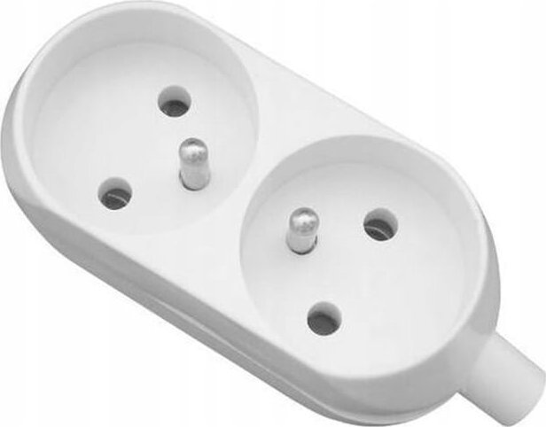 Düwi Gniazdo przenośne podwójne z uziemieniem 2x2P+Z Biała listwa bezkablowa