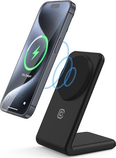 Ładowarka Crong Ładowarka bezprzewodowa 2w1 z MagSafe do iPhone i AirPods