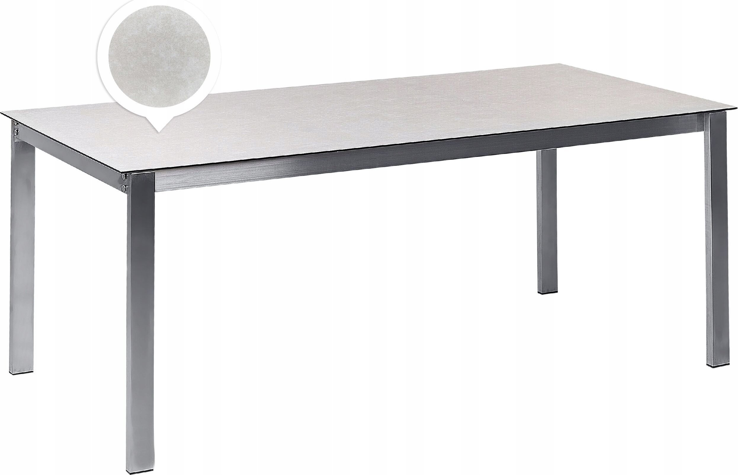 Beliani Stół ogrodowy szklany 180 x 90 cm biały COSOLETO