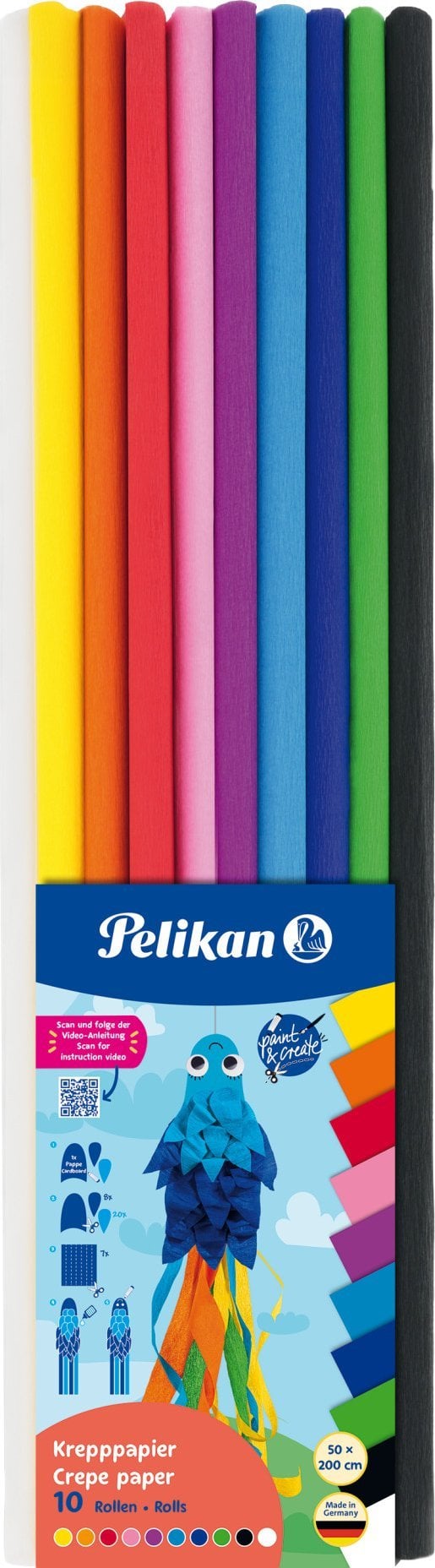 Pelikan Pelikan Krepppapier Set KRP, 10 Farben, f.s.