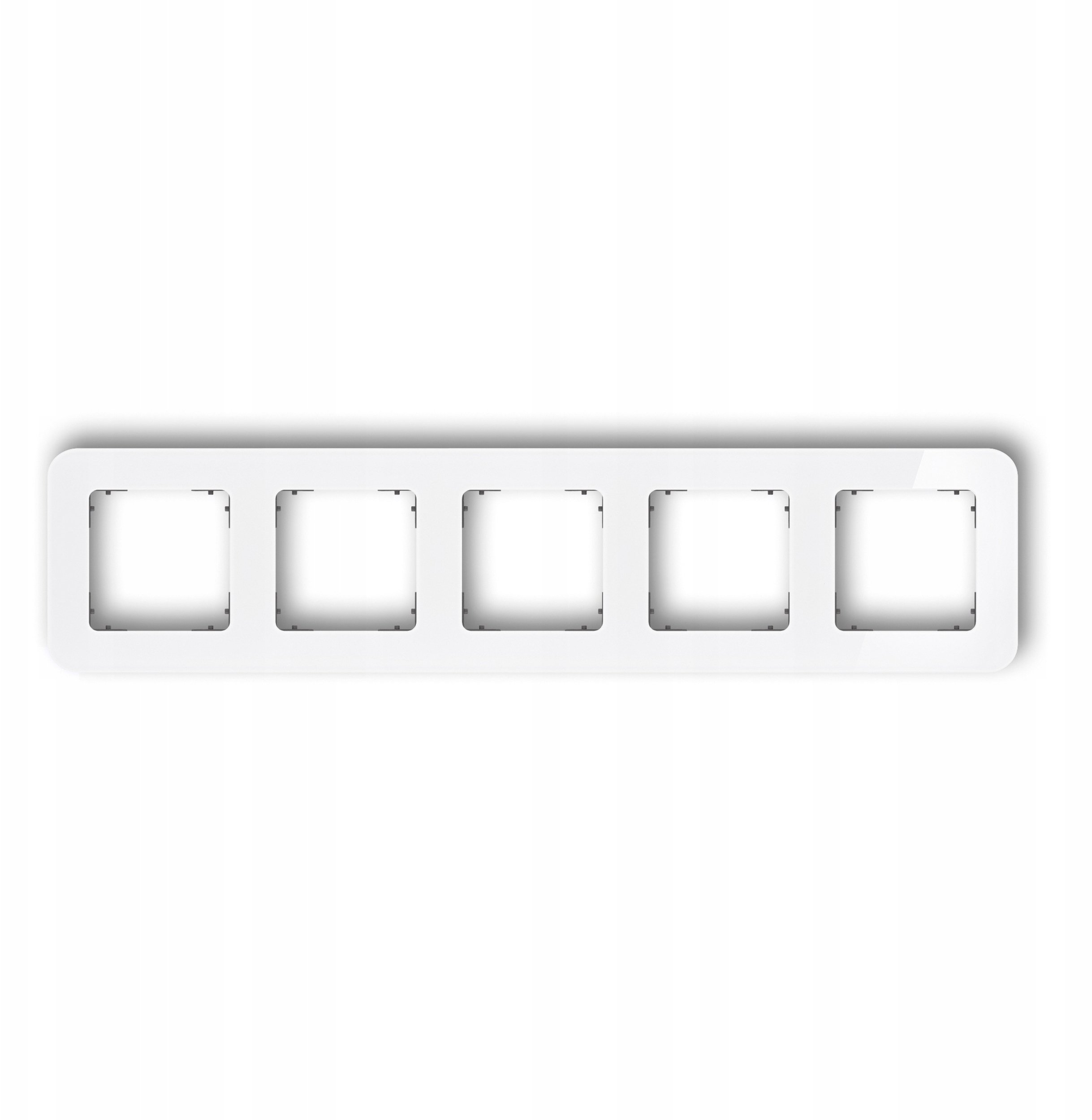 Karlik Ramka uniwersalna pięciokrotna zaokrąglona - efekt szkła (ramka: biała spód: grafitowy mat) 0-28-IRSZ-5