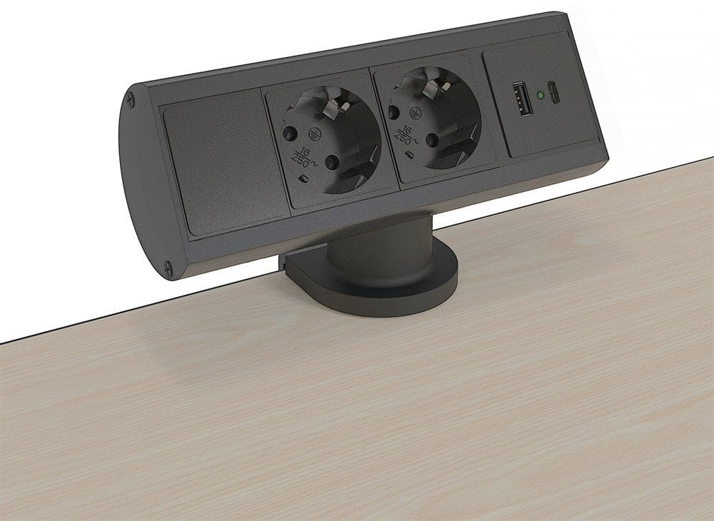 Kabel zasilający Kondator Kondator 935-D2CC rozgałęziacz 1,5 m 2 x gniazdo sieciowe Wewnętrzna Czarny