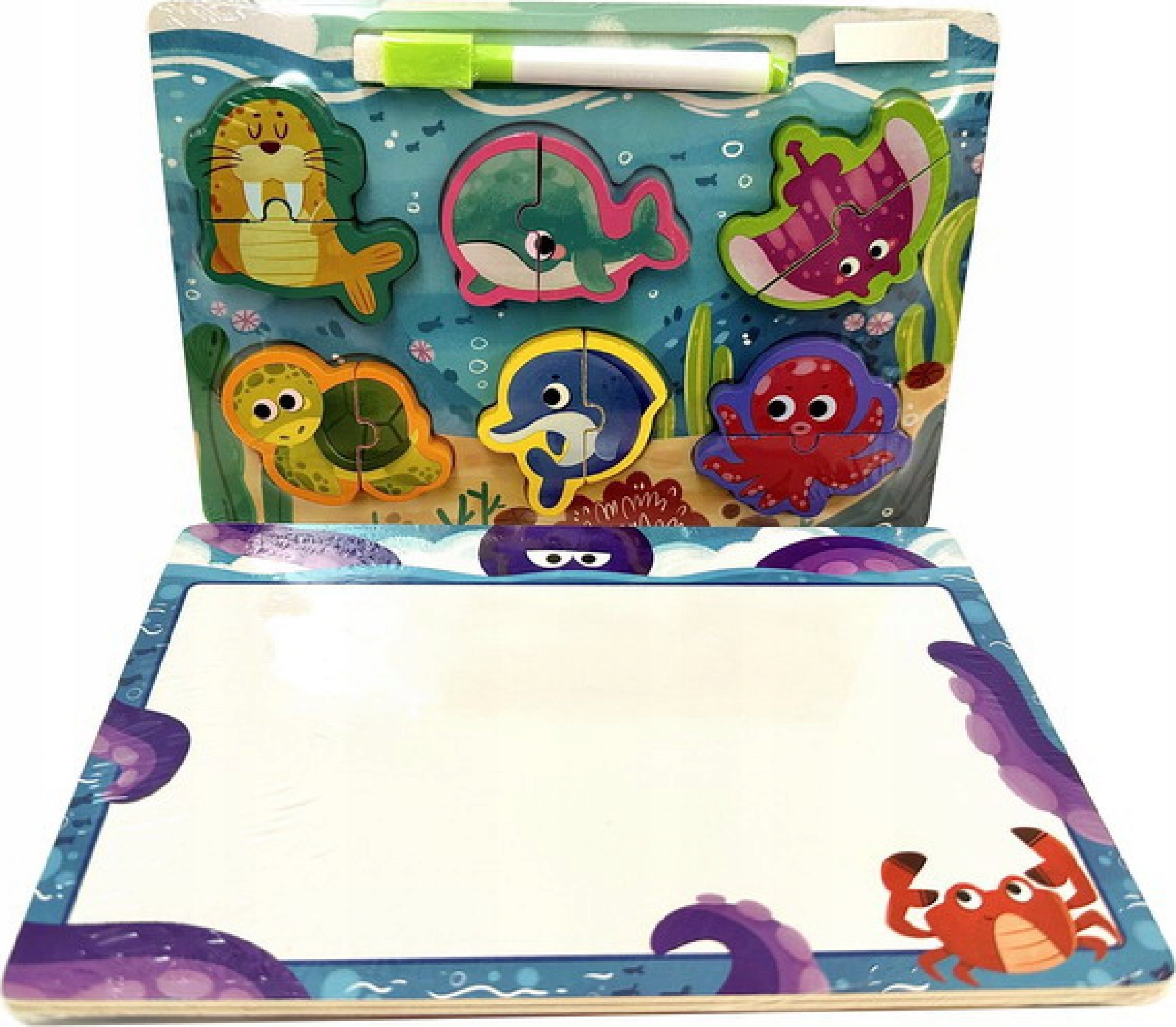 1PUNKT Drewniana Tablica + Puzzle Ocean
