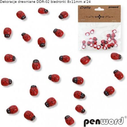 Penword DEKORACJE DREWNIANE DDR-02 BIEDRONKI 8x11mm a24 Penword