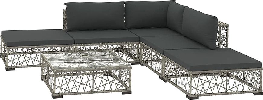 Elior 6-częściowy szary zestaw wypoczynkowy do ogrodu - Beck 6E