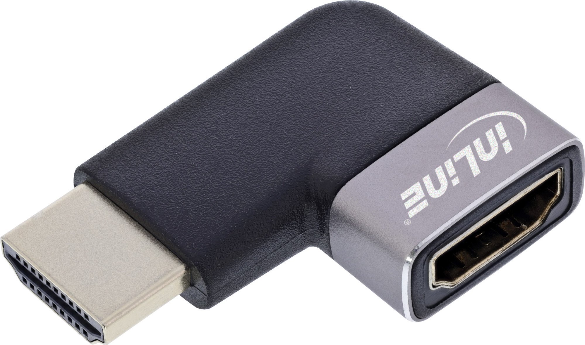 InLine® HDMI Adapter, HDMI A Stecker / Buchse, 90° links, 8K UHD