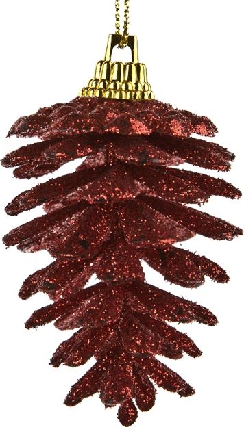 Witek Home 6x Ozdoba świąteczna szyszka czerwona