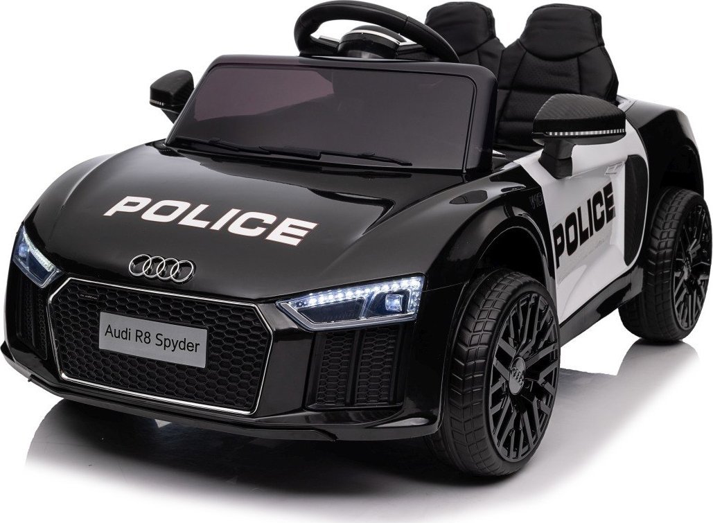 Audi R8 Policja na akumulator dla dzieci + Pilot + EVA + MP3 LED
