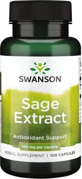 Swanson Swanson - Ekstrakt z szałwi, 160mg, 100 kapsułek