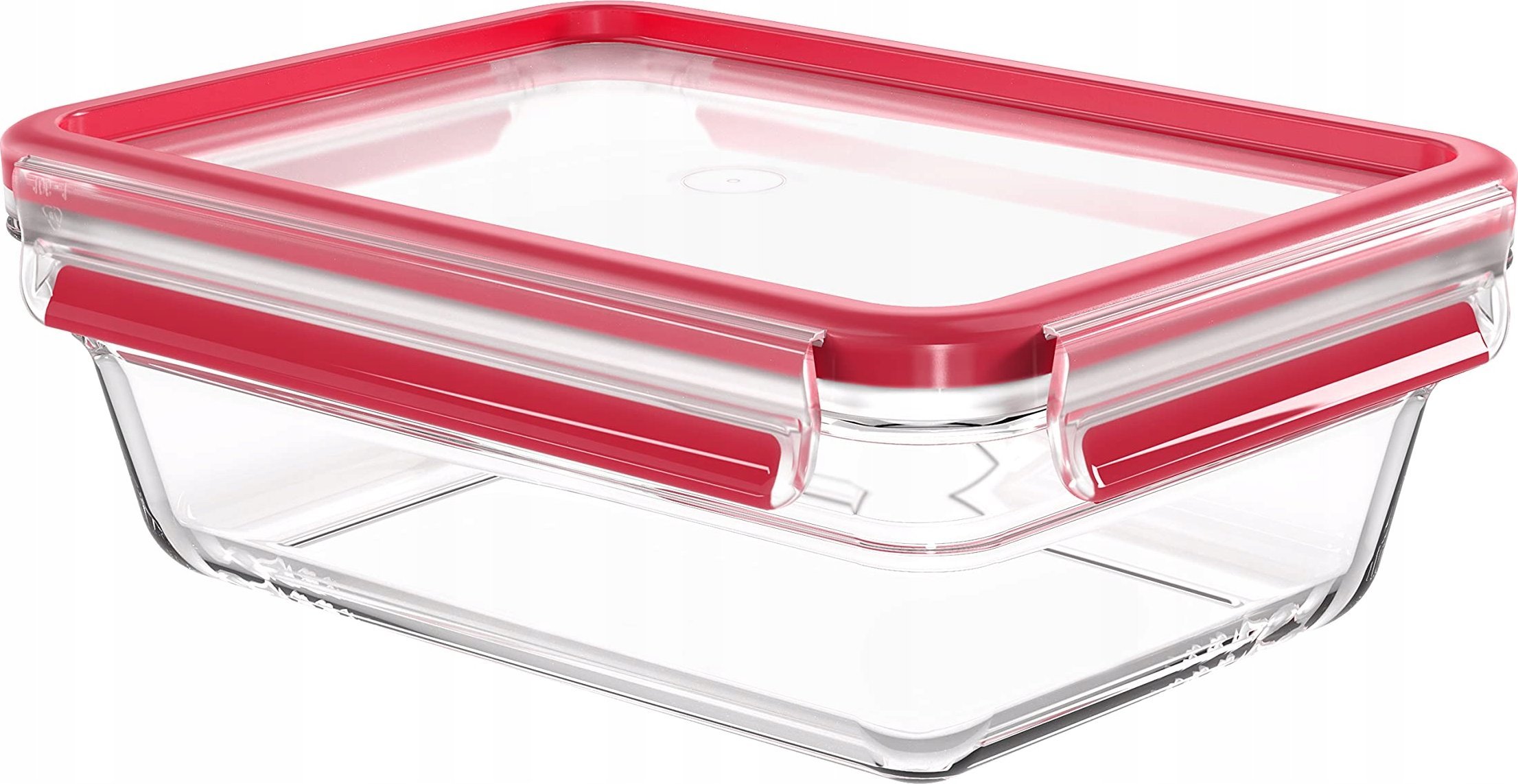 Emsa Emsa Clip&Close Glass Food Container 1,3 L red