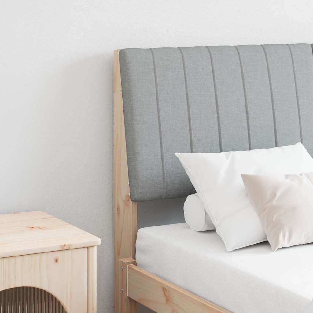 vidaXL Tapicerowane wezgłowie Jasnoszary 140 cm Lite drewno sosnowe