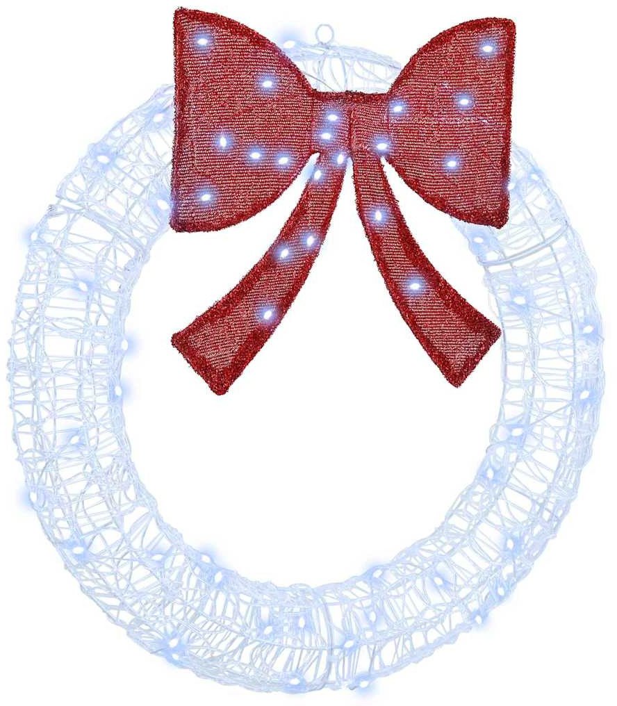 vidaXL Wianek Ze LED Lights Zimna biel 75 cm Akryl