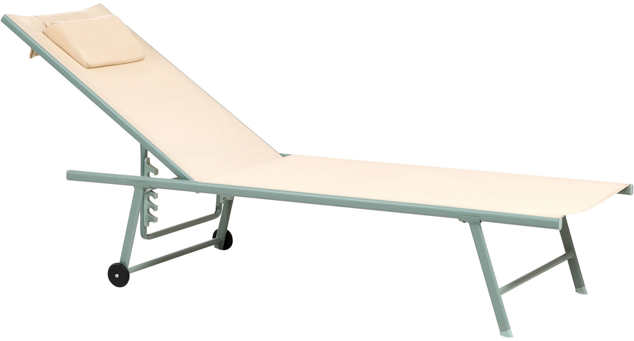 Zestaw 2 leżaków ogrodowych SORONI Rozkładany Metal Beżowy