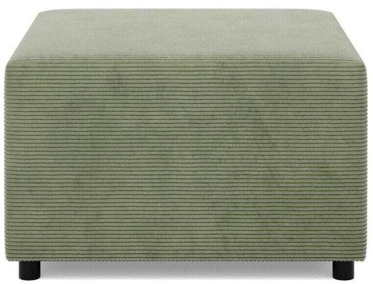 Pufa do salonu, podnóżek, BLOM, sztruks, 71x71x40 cm, oliwkowy