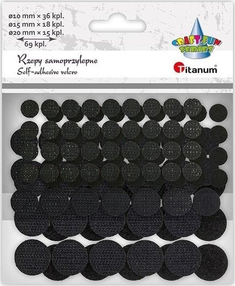 DP Craft Rzepy samoprzylepne okrągłe czarne 69kpl