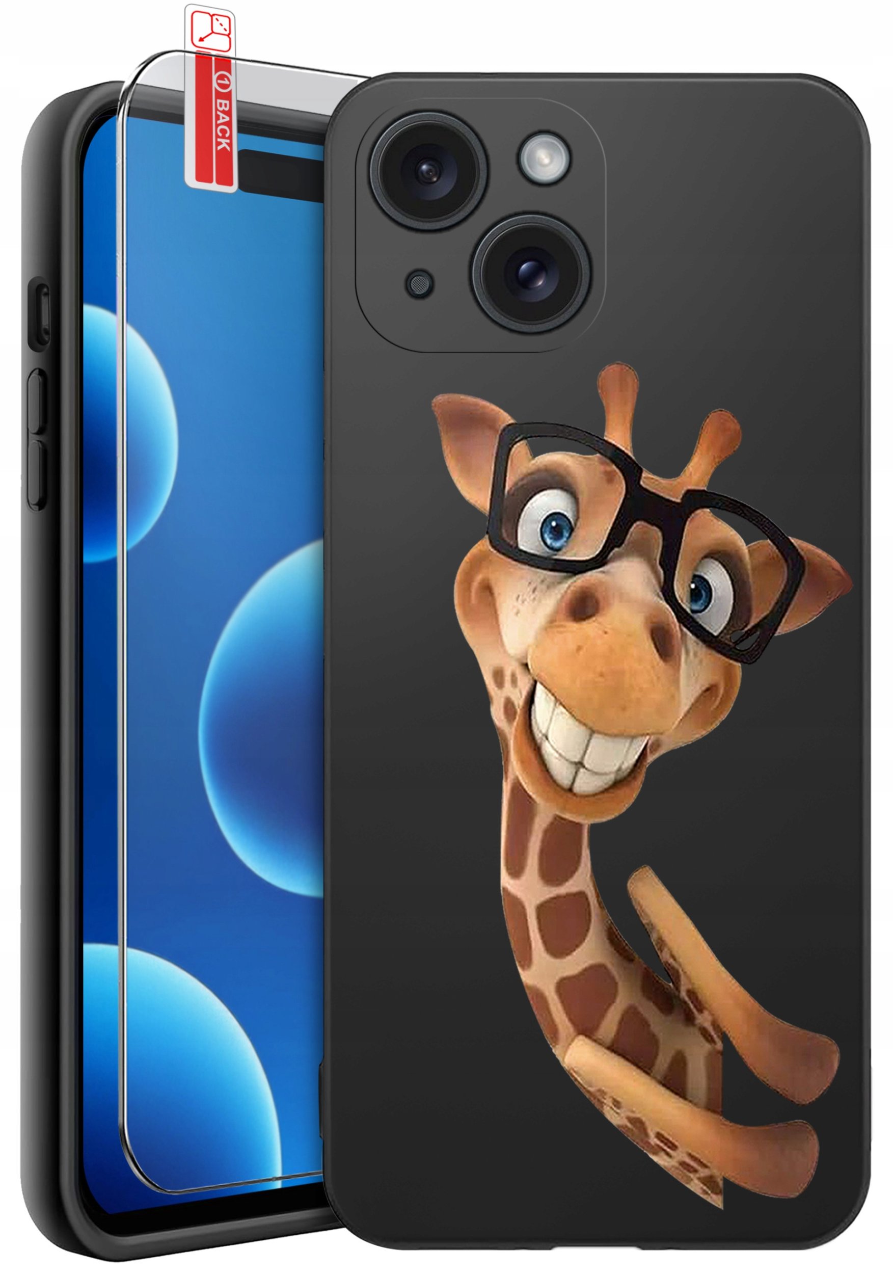 ETUI do iPhone 15 | WZORY | SILIKONOWE MATT CASE + SZKŁO 9H