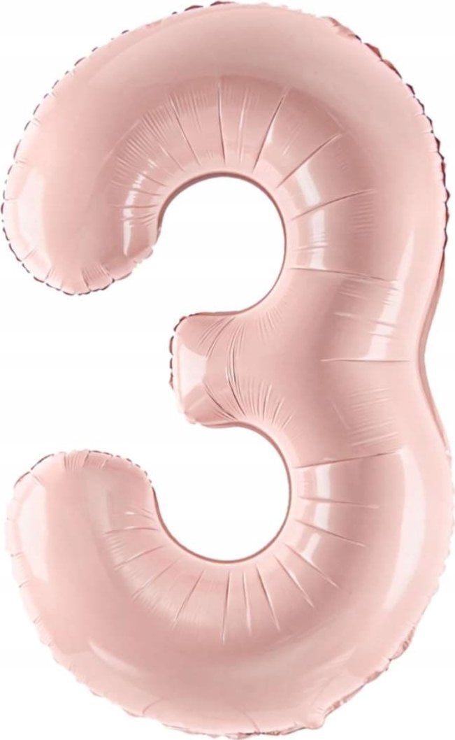 PartyDeco Balon foliowy 3 jasny różowy 72cm