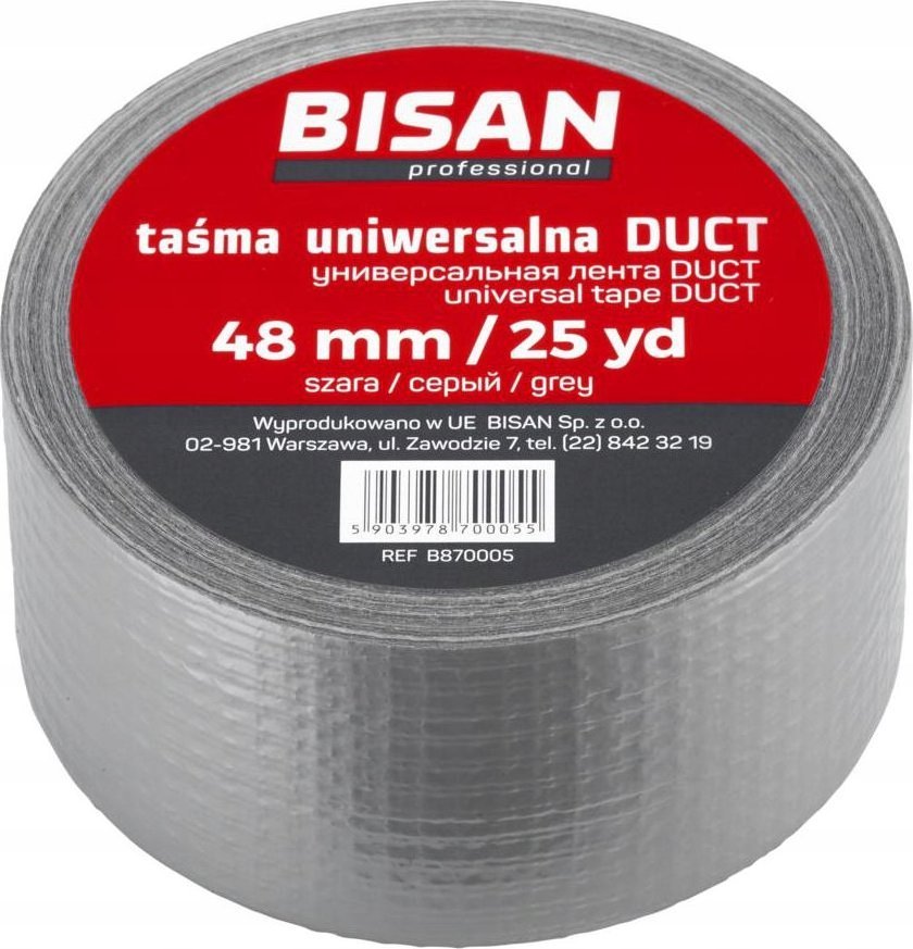 Bisan Taśma uniwersalna DUCT 48mm/50yd (szara)