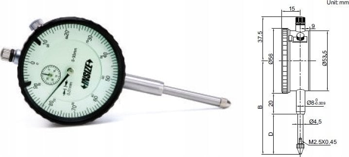 Insize CZUJNIK ZEGAROWY 30/0.01