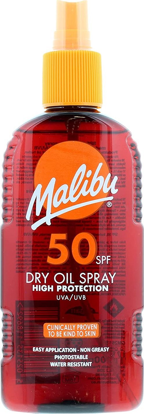 Malibu Malibu Dry Oil Spray SPF50 Olejek Brązujący Do Opalania 200ml